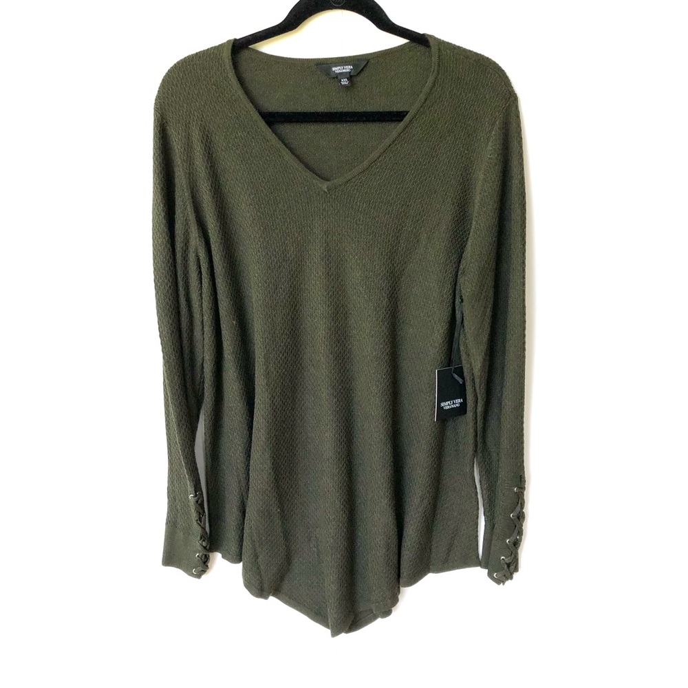 NWT Vera Wang Women’s Tunic Lace Sleeve Asymmetrical Size XXL